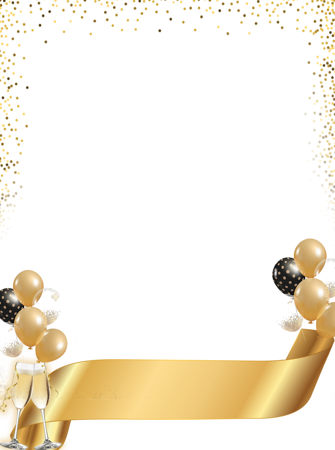 Black and Gold Champagne overlay png